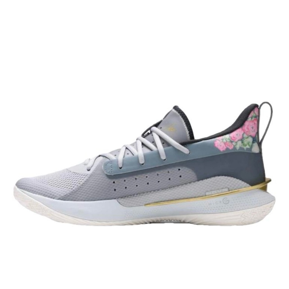 Gray and Pink Athletic Shoes with Breathable Mesh